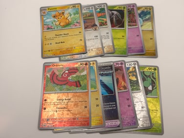 Lot of 12 Modern Pokémon Reverse Holo & Holo Cards