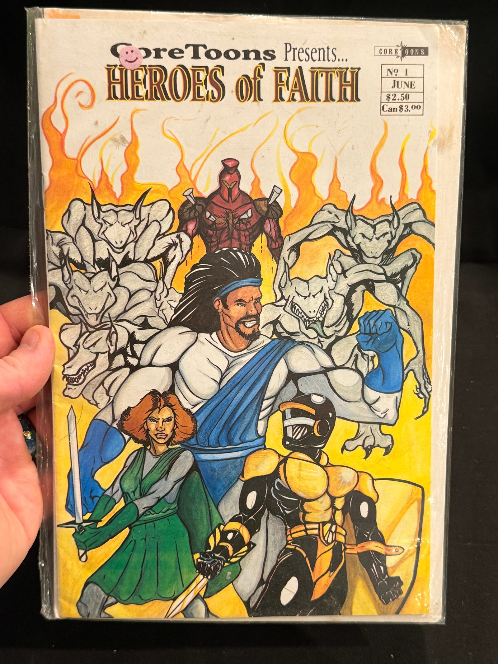 CoreToons Heroes of Faith #1 Comic (June): Independent CoreToons comic, Heroes of Faith issue #1, religious-themed superhero title.
