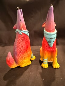 Pair El Torito Coyote Menu Holder Figures