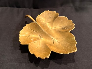 Brass Leaf Form Trivet or Decorative Dish