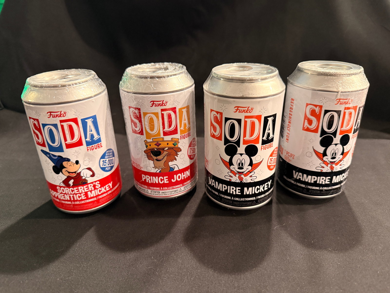 Lot of 4 SEALED Disney Funko SODA Figures: All 4 are sealed, cans are in good condition. NEW