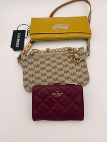 Lot of 3 Designer Wallets/Bags: Kate Spade, Michael Kors, Steve Madden