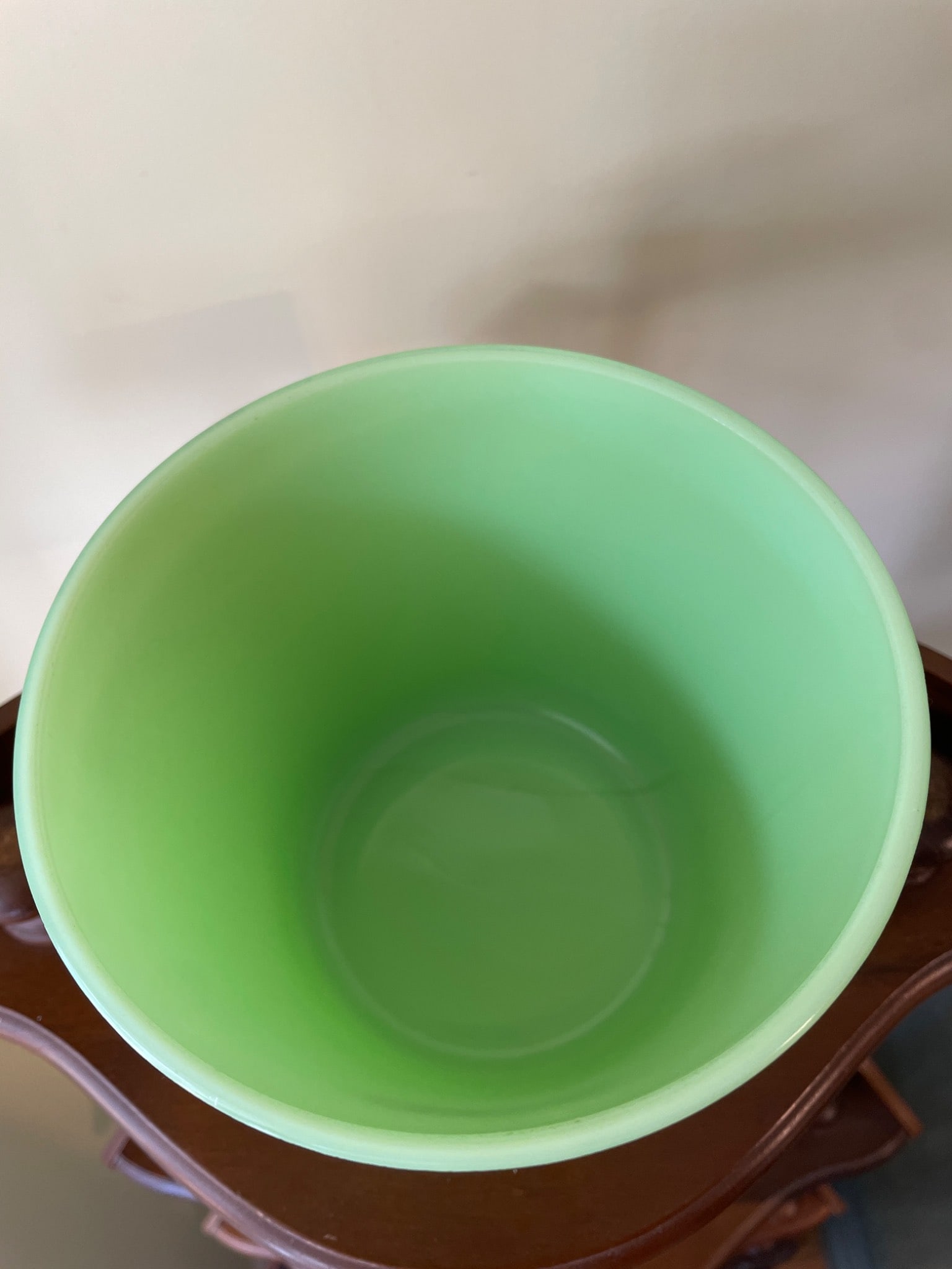 Jadeite Green Glass Cereal Canister With Lid - 4