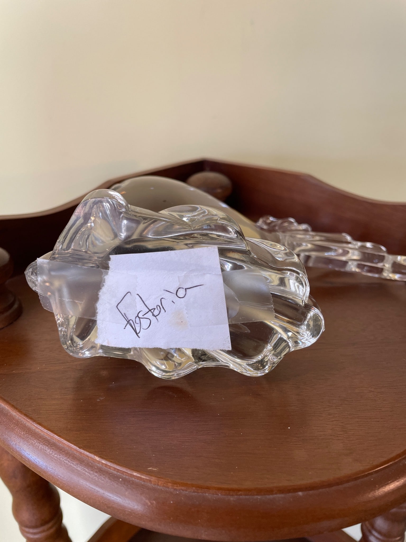 Clear Glass Decorative Fish Figurine Signed 'Fostoria,' Approx. 6 Inches Tall - 5