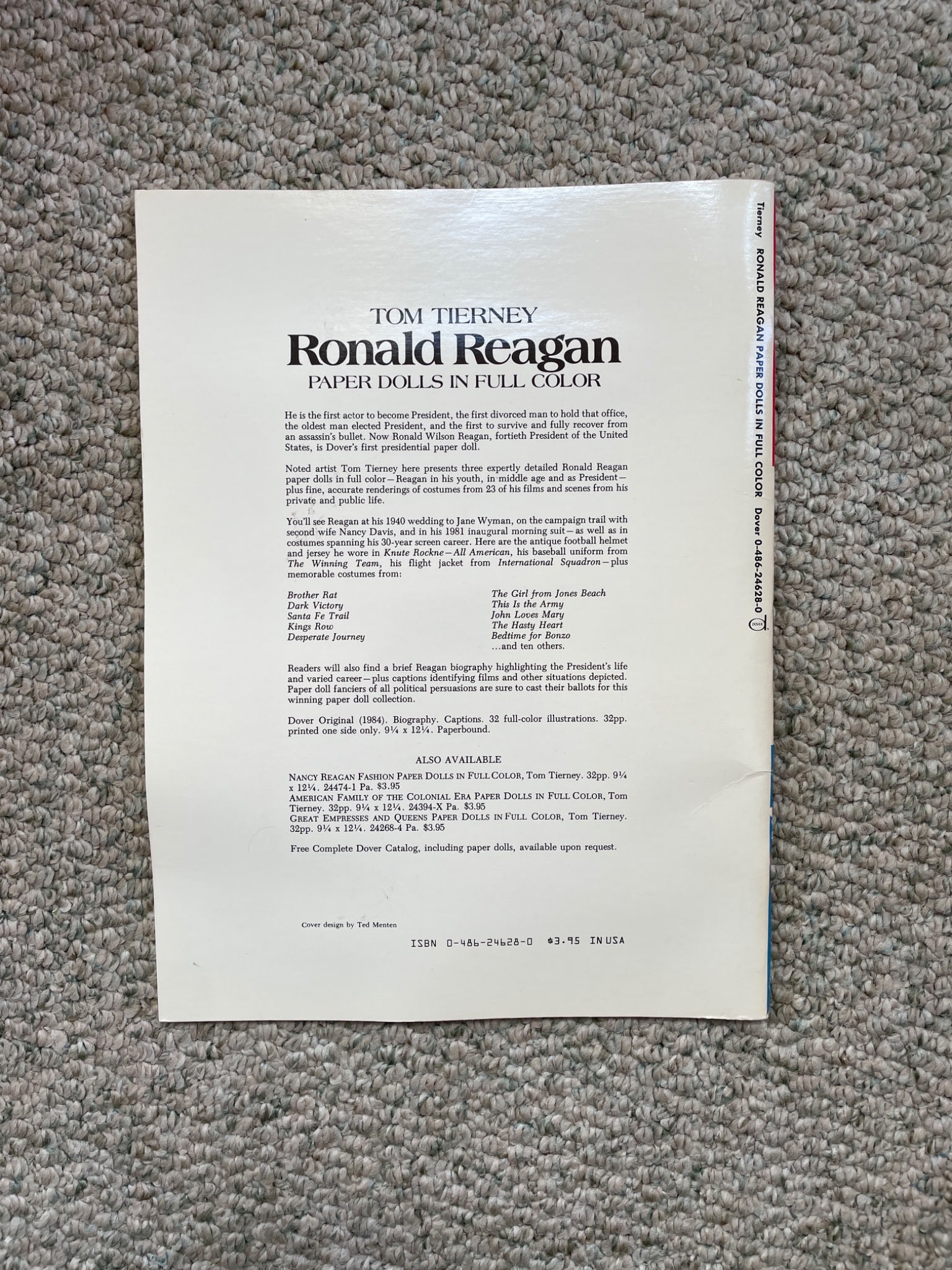 Tom Tierney Ronald Reagan Paper Dolls in Full Color - 2