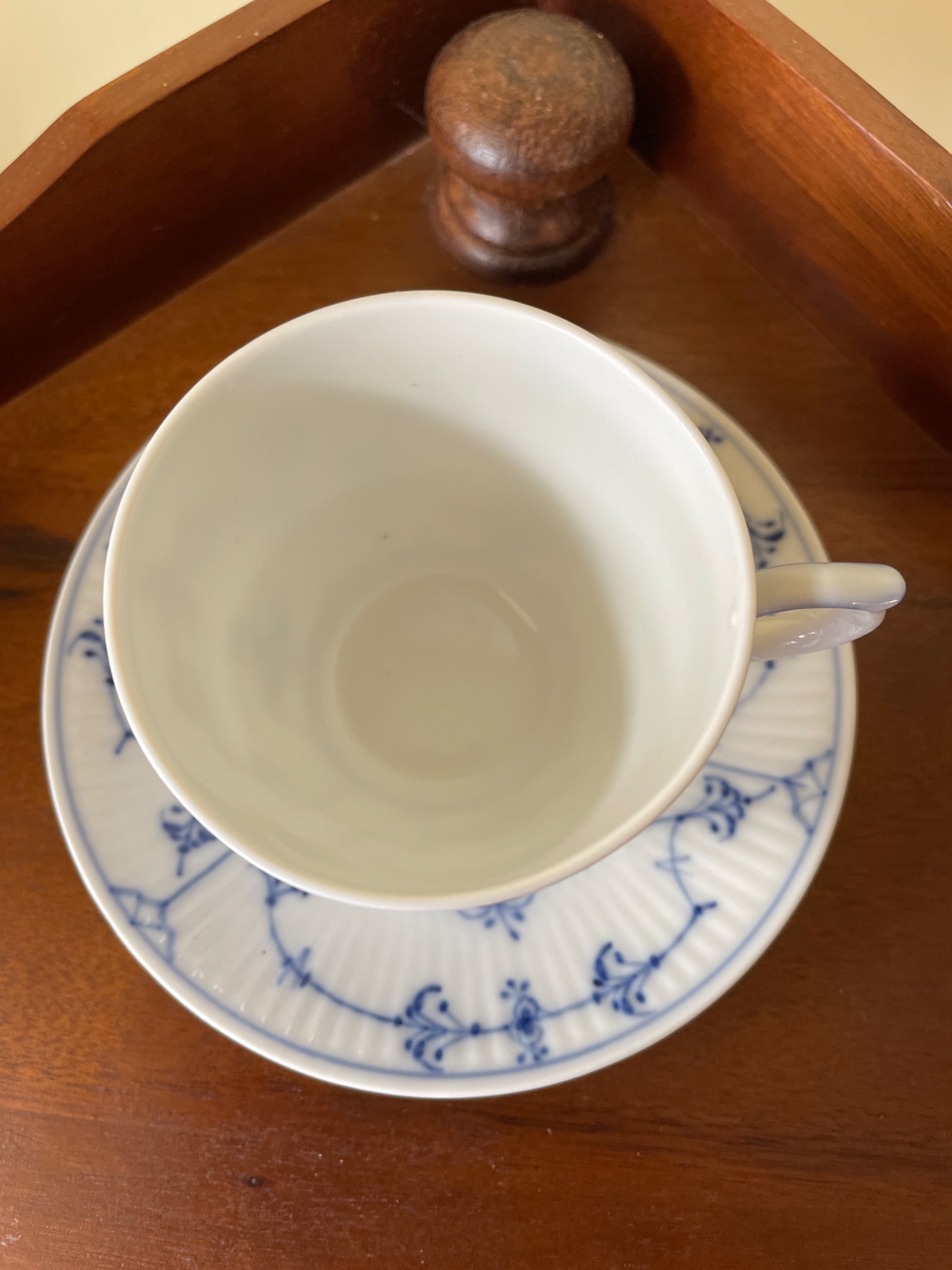 Royal Copenhagen Blue Fluted Plain Tea Cup and Saucer, Model 1018/1212 - 2