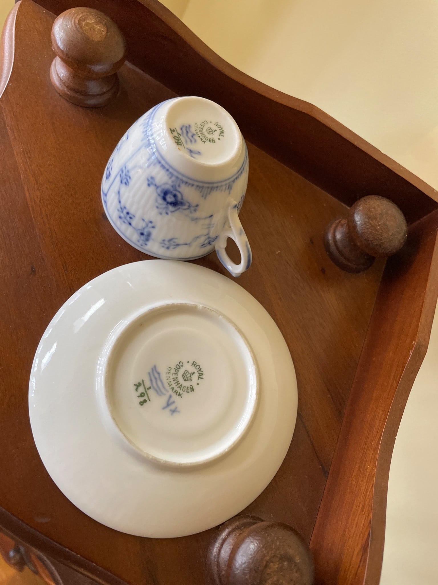 Royal Copenhagen Blue Fluted Plain Tea Cup and Saucer, Model 1018/1212 - 3