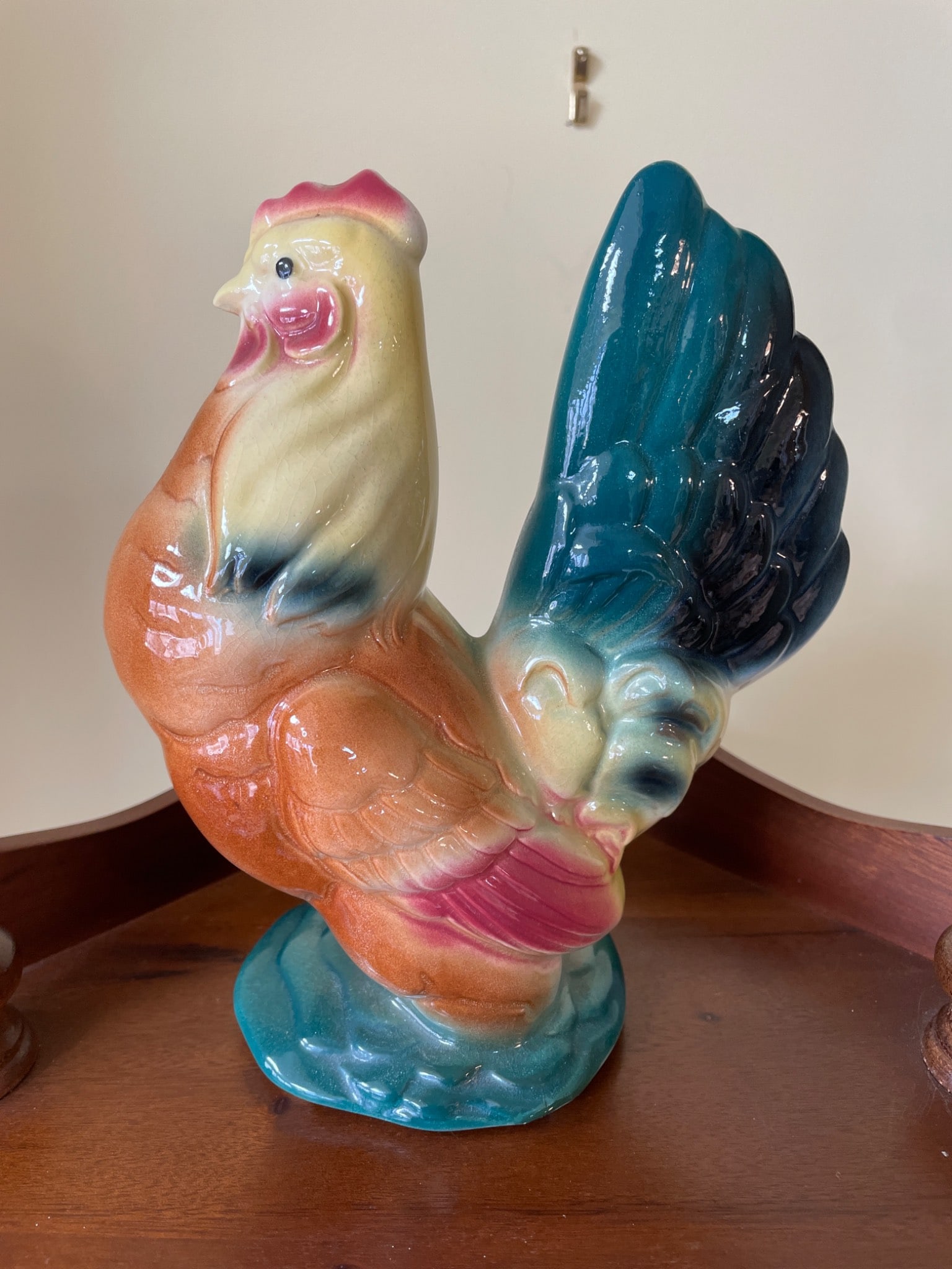 Royal Copley Ceramic Rooster Hen Figurine, Approx. 8 Inches Tall - 3