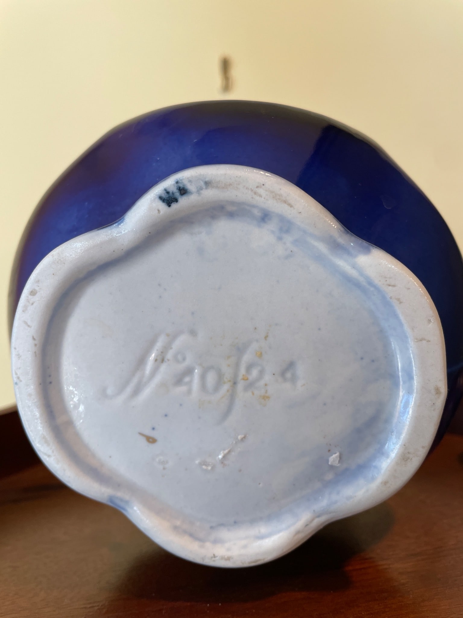 Blue Porcelain Pitcher with Floral Design, Model No. 4054 - 6