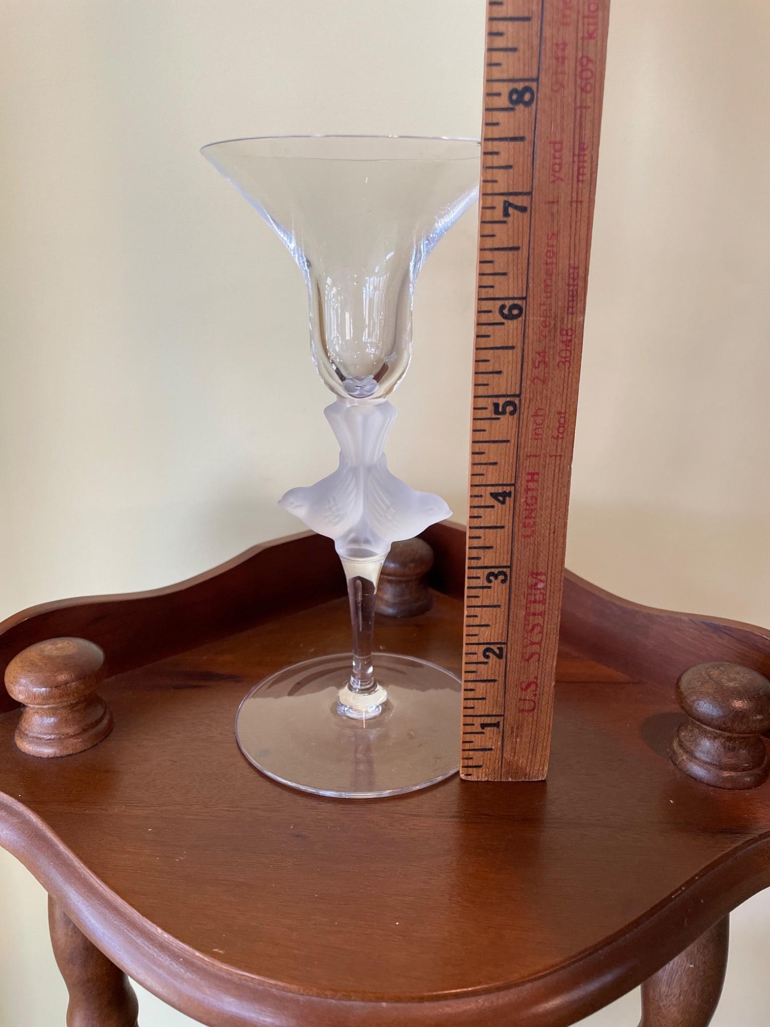 Clear Glass Stemware with Frosted Decorative Stem, Approx. 7 in. Tall - 4