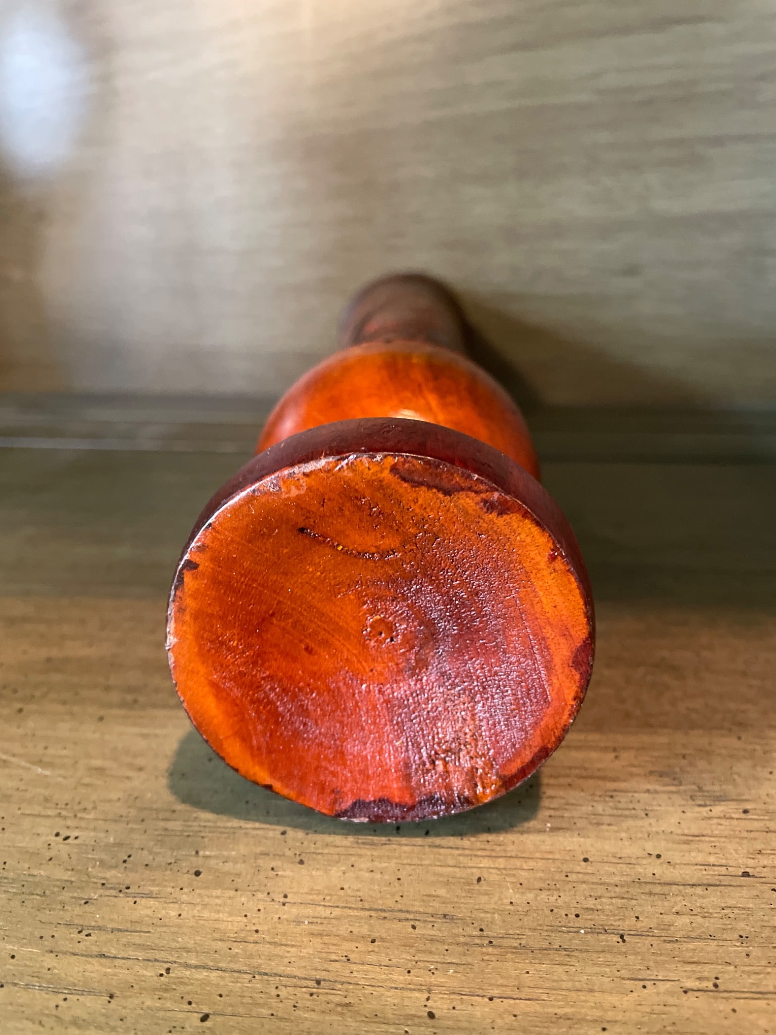 Hand-Carved Wooden Vase with Floral Design, Approximately 10 Inches Tall - 4