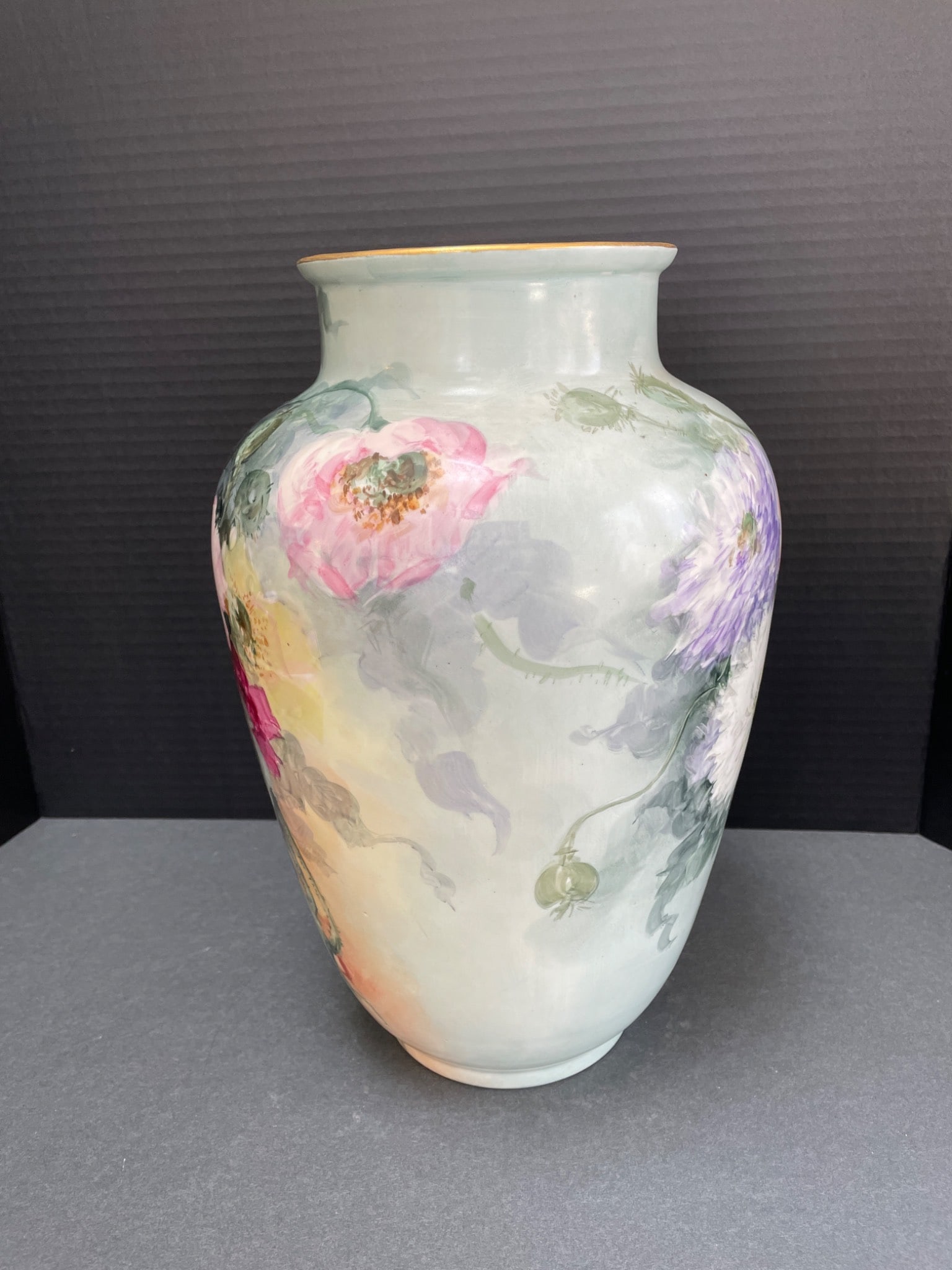 D&C France Handpainted Porcelain Vase with Floral Design - 2