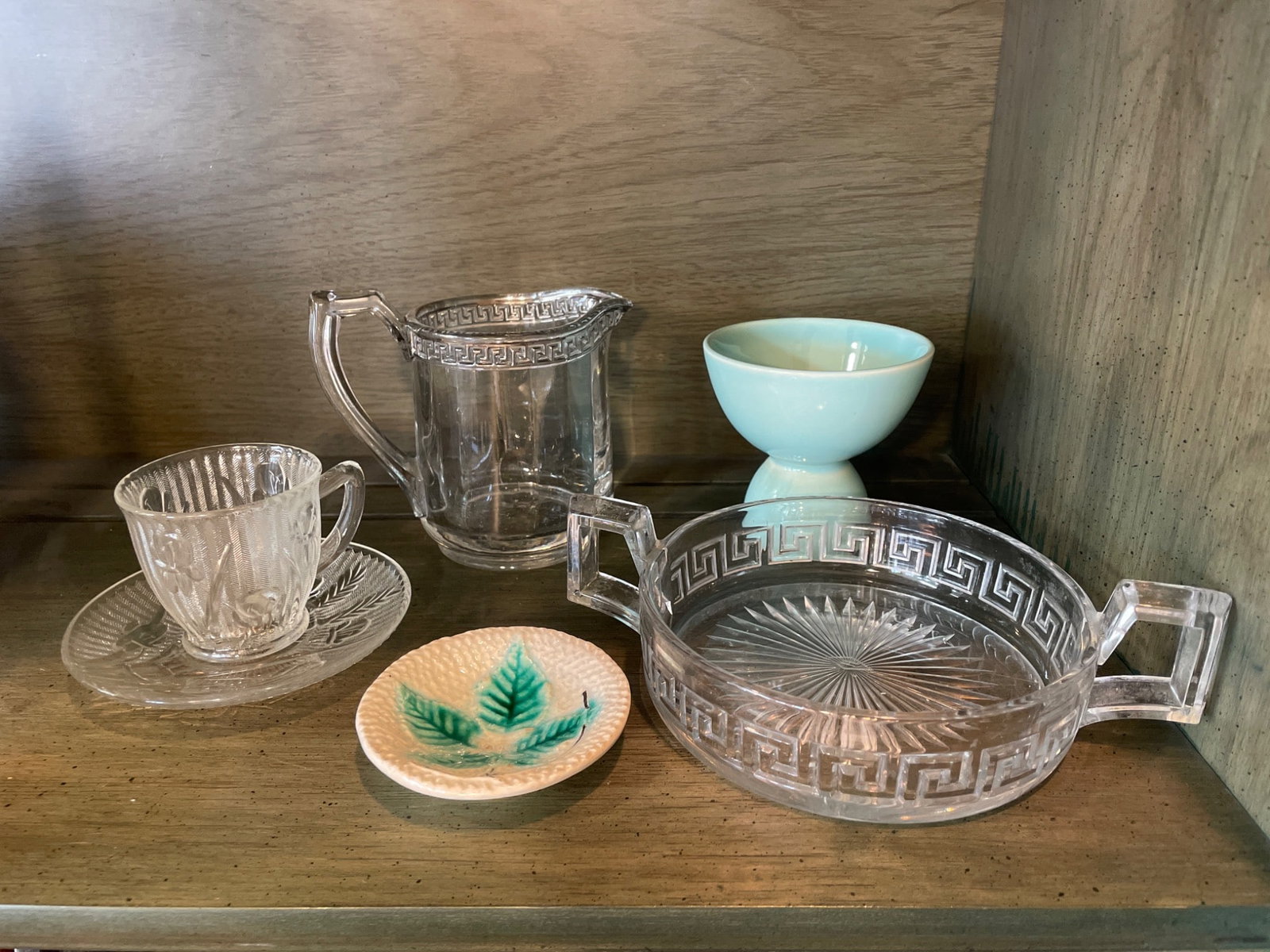 Glass and Ceramic Tableware Featuring Clear and Colored Pieces (1 of 4)