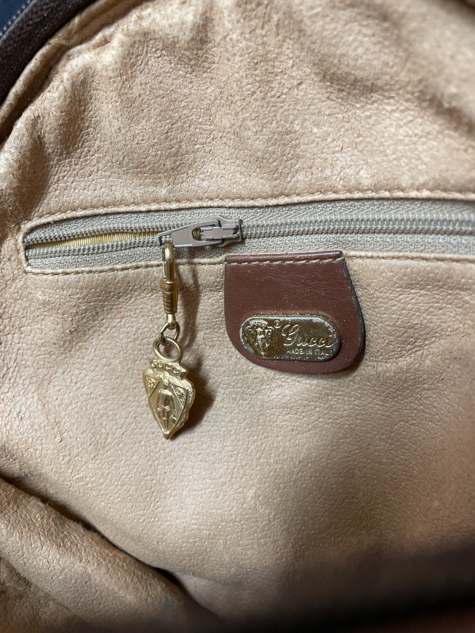 Round Crossbody Bag With Monogram Details and Leather Trim - 6