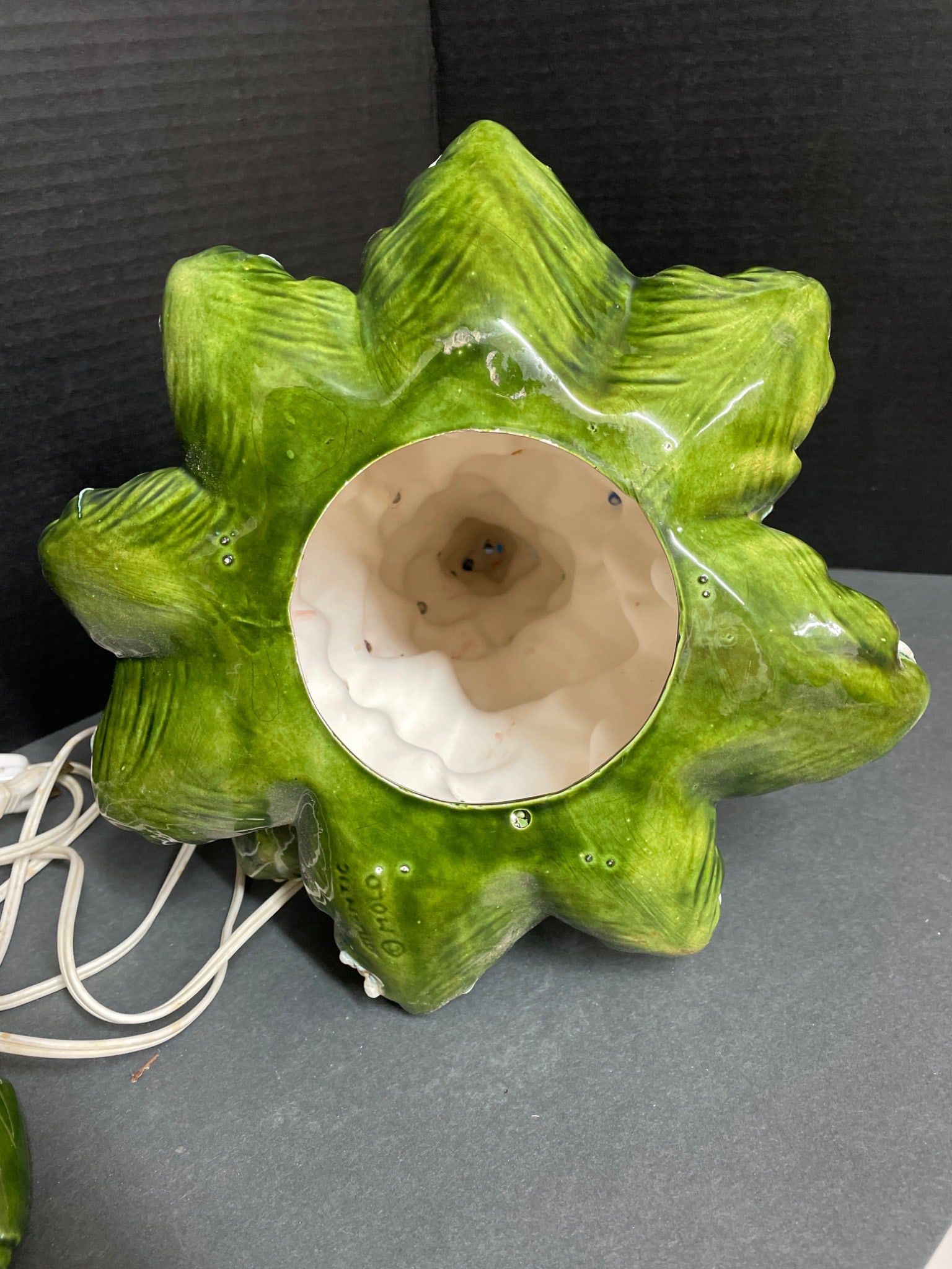 16-Inch Tall Ceramic Christmas Tree With Multicolored Bulbs and Base - 5