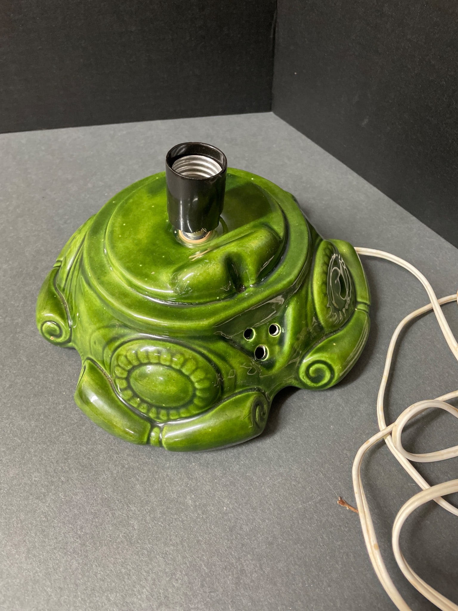 16-Inch Tall Ceramic Christmas Tree With Multicolored Bulbs and Base - 6