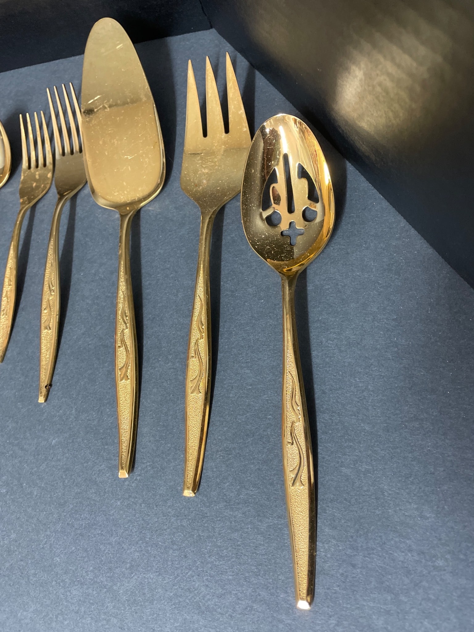 Utica Cutlery Stainless Gold-Plated Flatware with Serving Utensils - 2