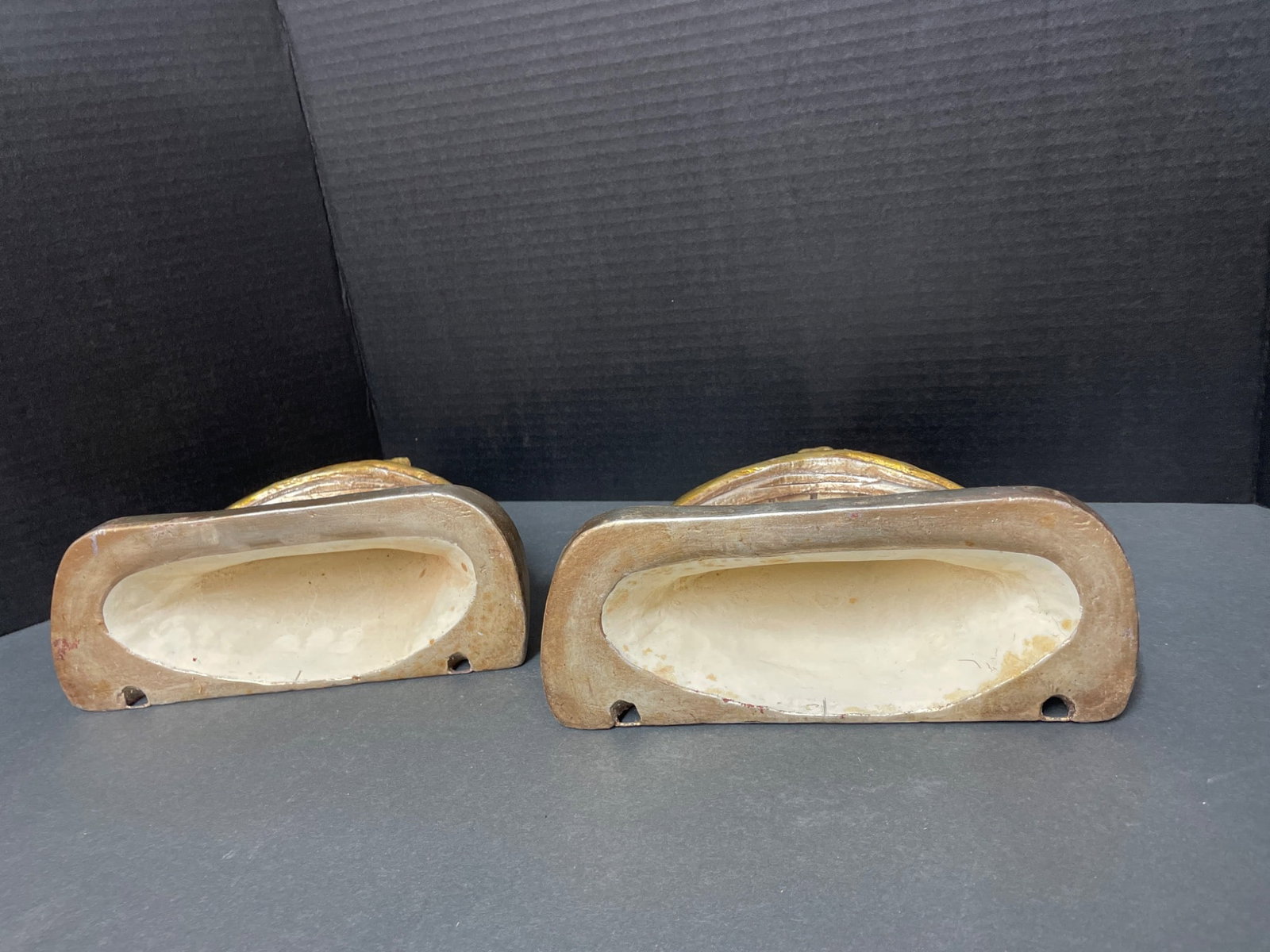 Wall-Mounted Wooden Sculptural Brackets with Gilded Finish - 5