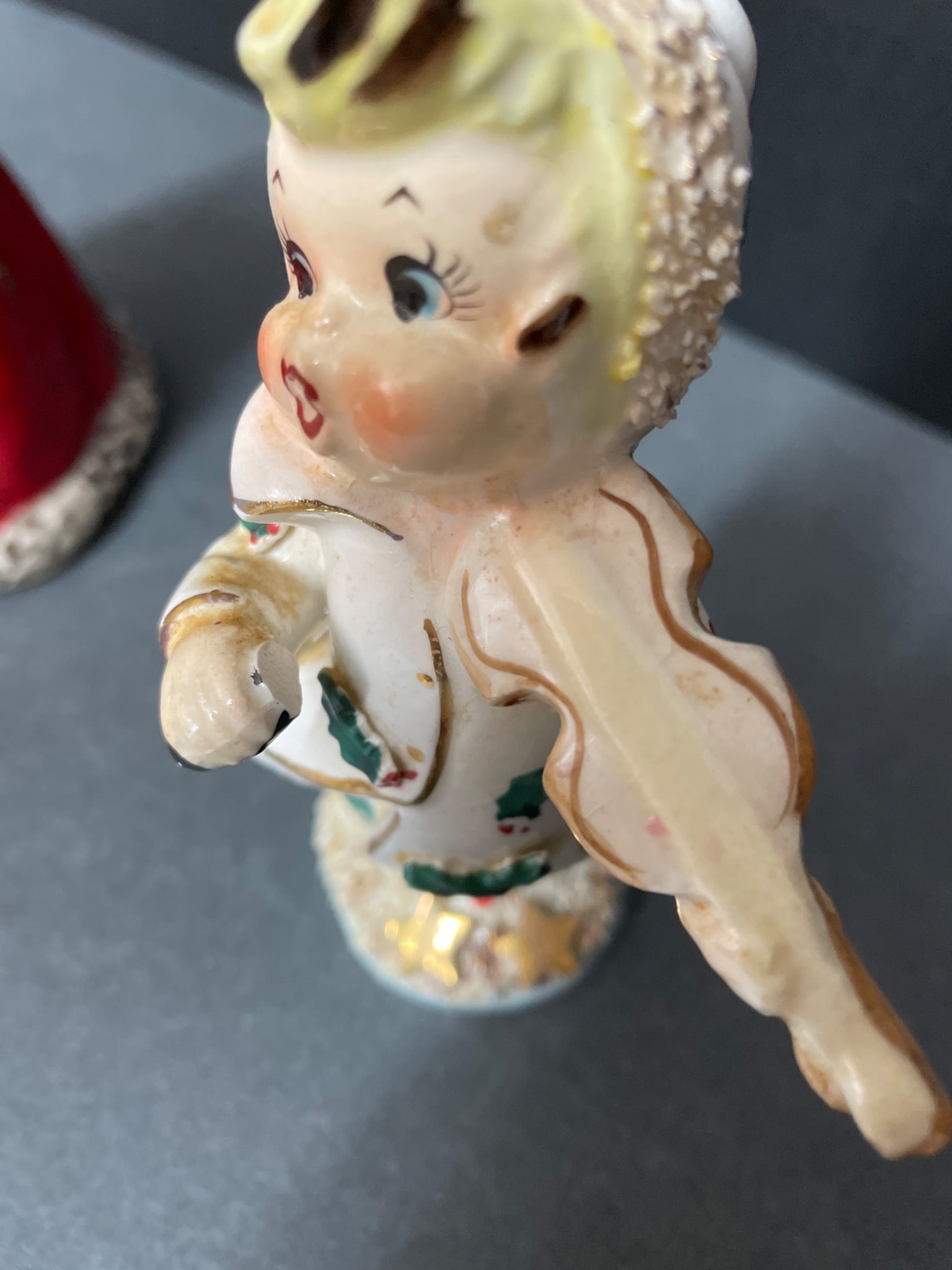 Figurines, Goebel Angel Bell with 1979 Marking and Ceramic Winged Cherub - 3