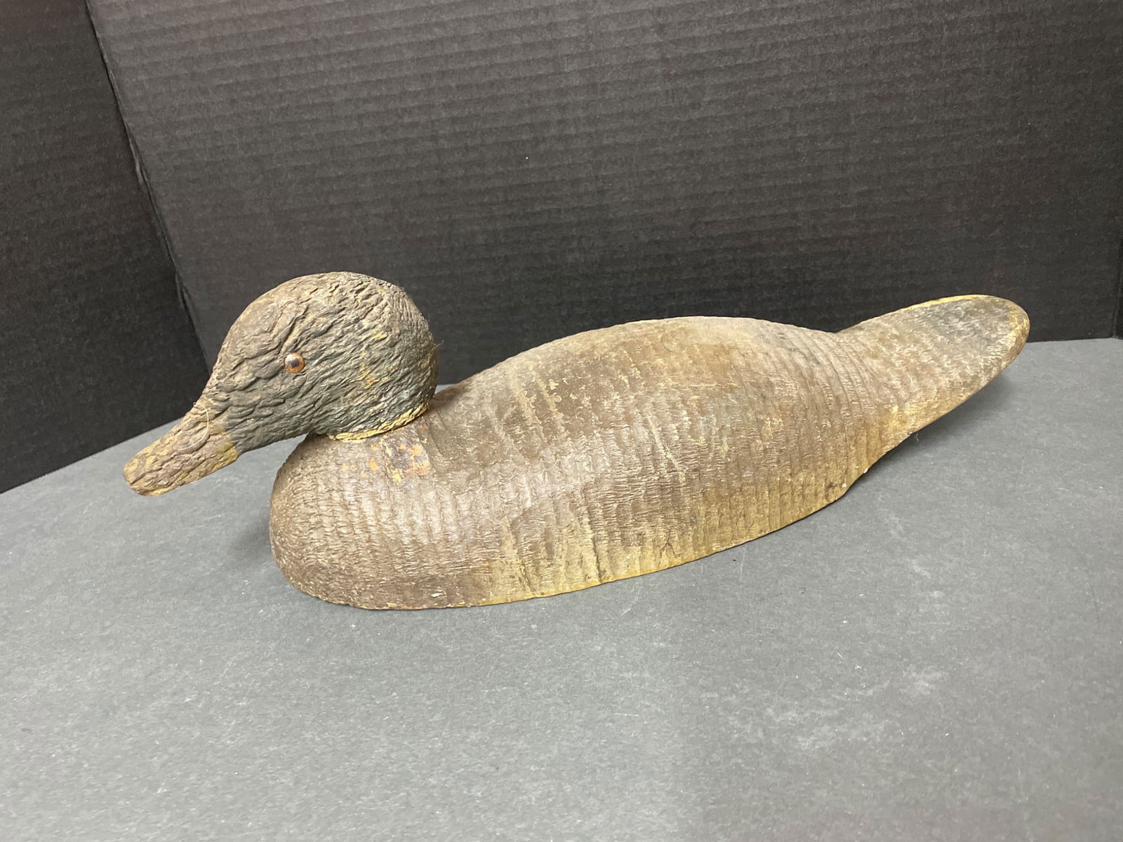 Wooden Duck Decoy With Weighted Base and Carved Detailing - 2