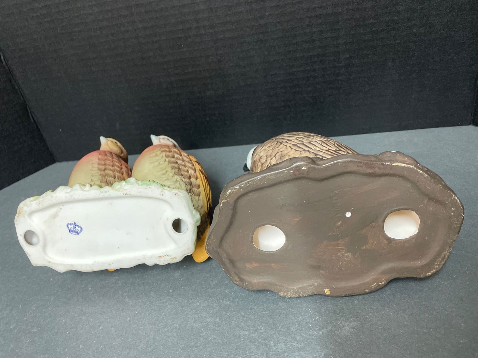 Bird Figurines: Handcrafted Single & Double Quail with Markings - 5