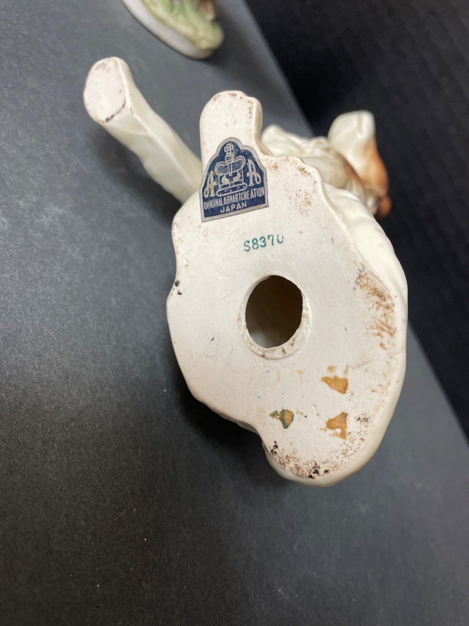 Three Ceramic Figurines: Dog, Pheasant, and Goose with Maker Marks - 2