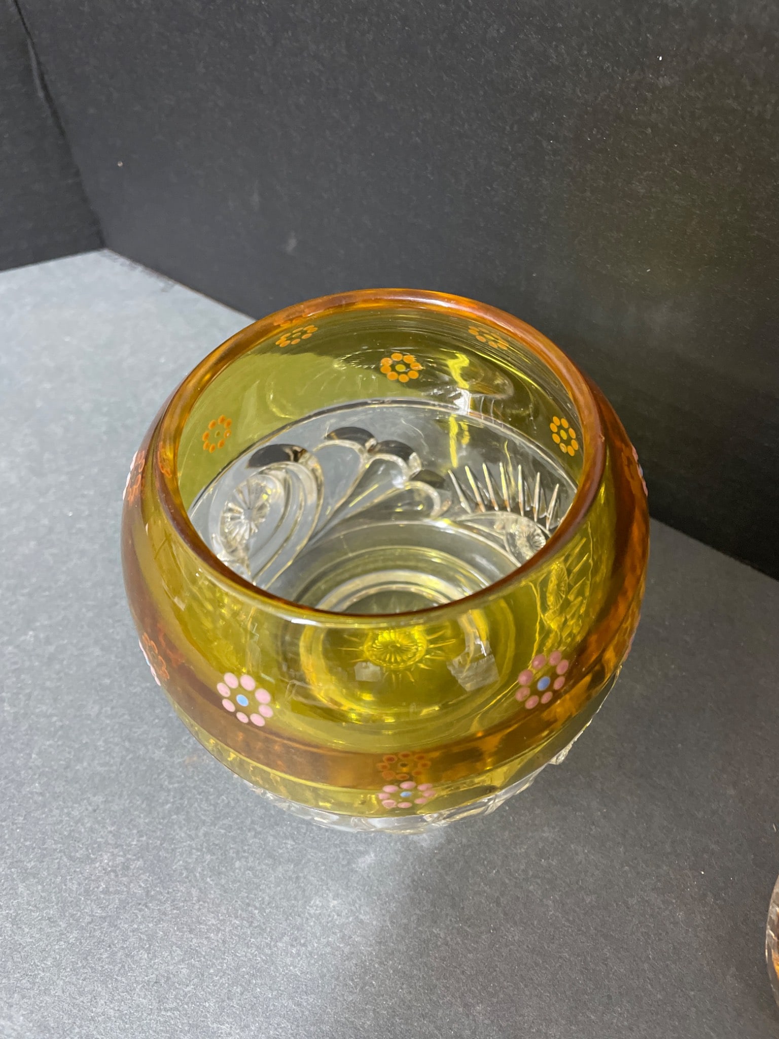 Glass Lidded Container With Etched Details and Floral Accents - 2