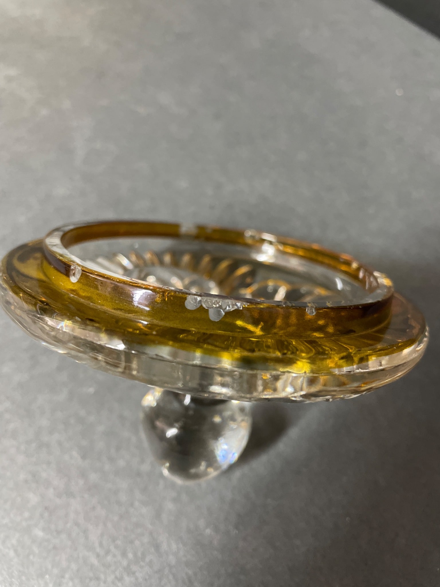 Glass Lidded Container With Etched Details and Floral Accents - 3