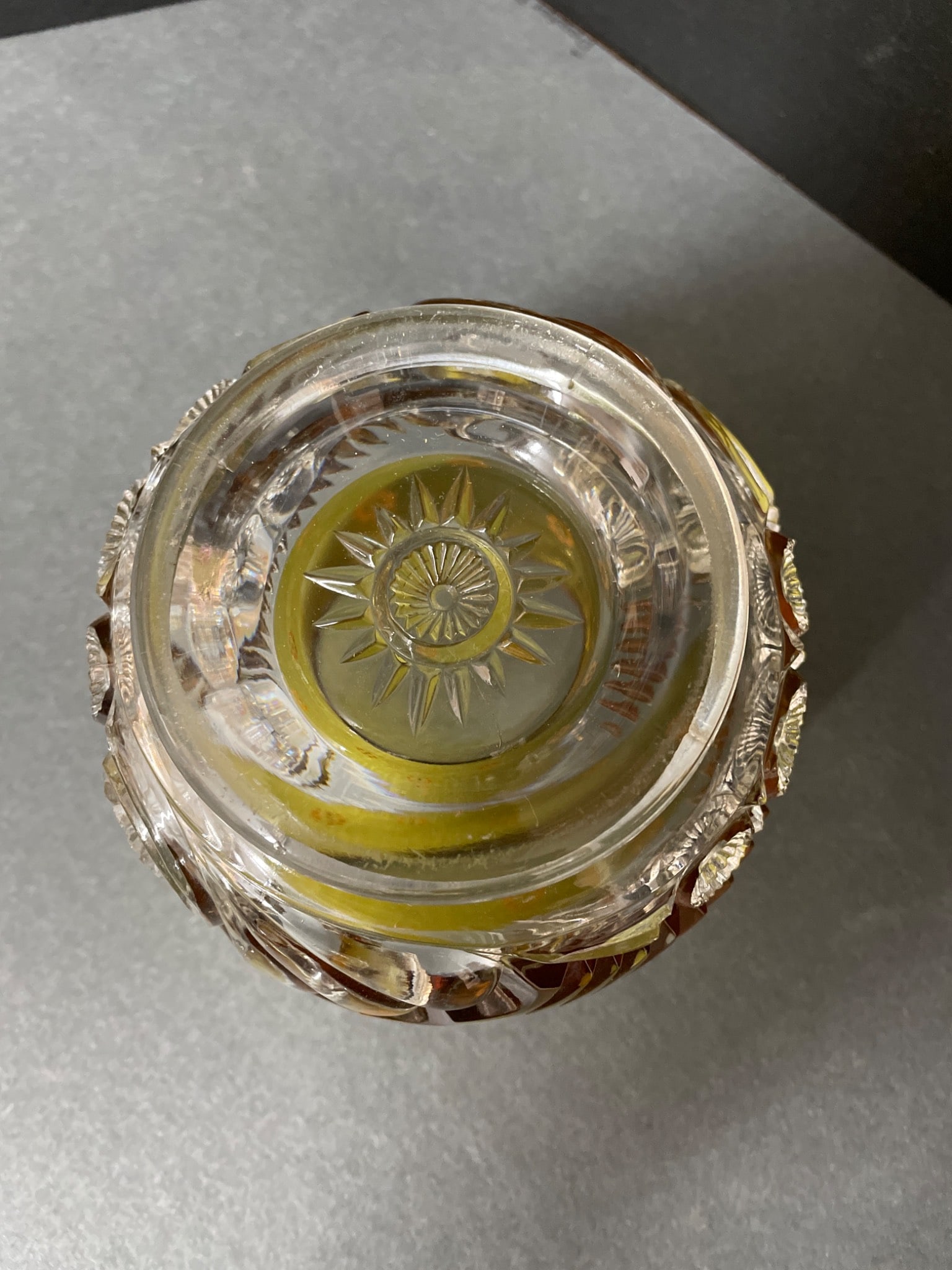 Glass Lidded Container With Etched Details and Floral Accents - 6