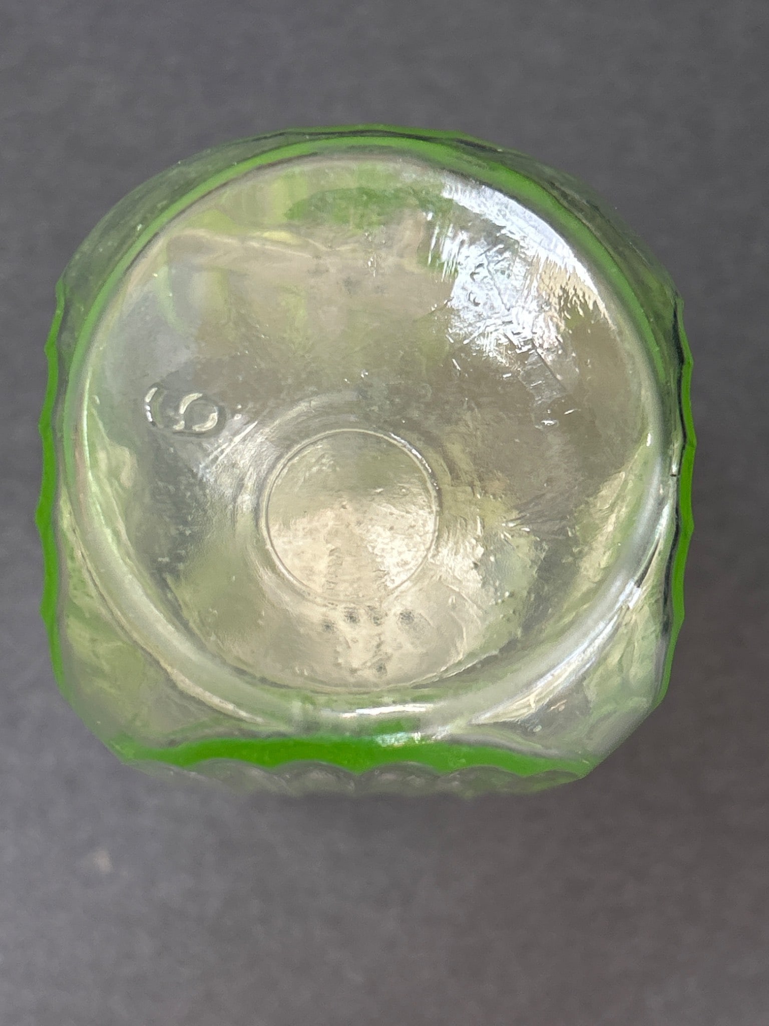 Green Glass Ribbed Shaker Jar with Metal Lid Approx. 5 Inches Tall - 3