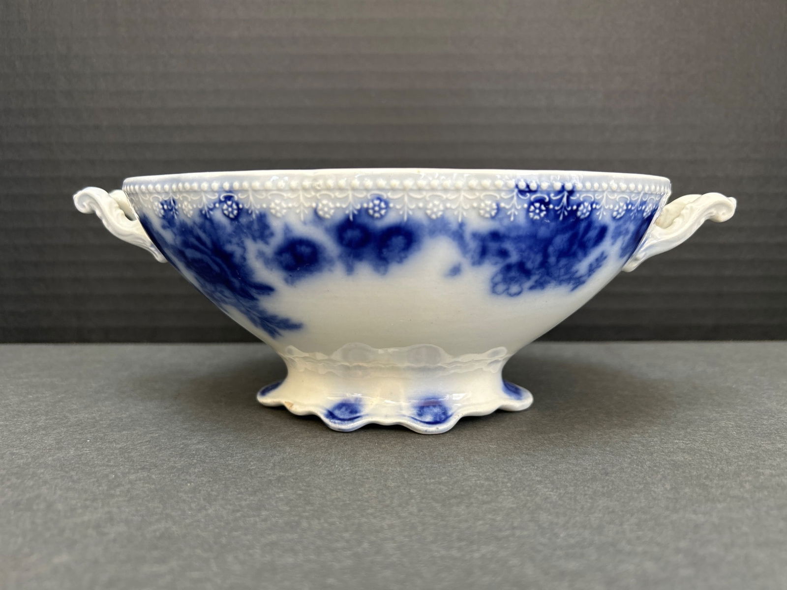 Albany-Royal Semi-Porcelain Footed Two-Handled Bowl by F&G - 2