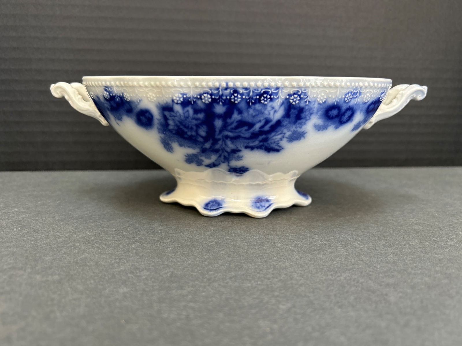 Albany-Royal Semi-Porcelain Footed Two-Handled Bowl by F&G - 3