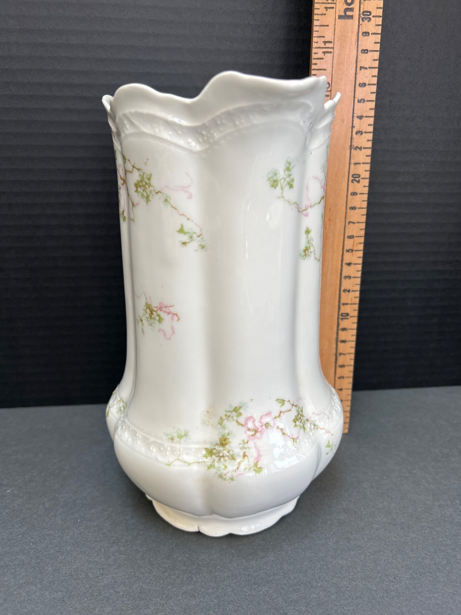 Porcelain Pitcher by Limoges, France with Floral Design - 3