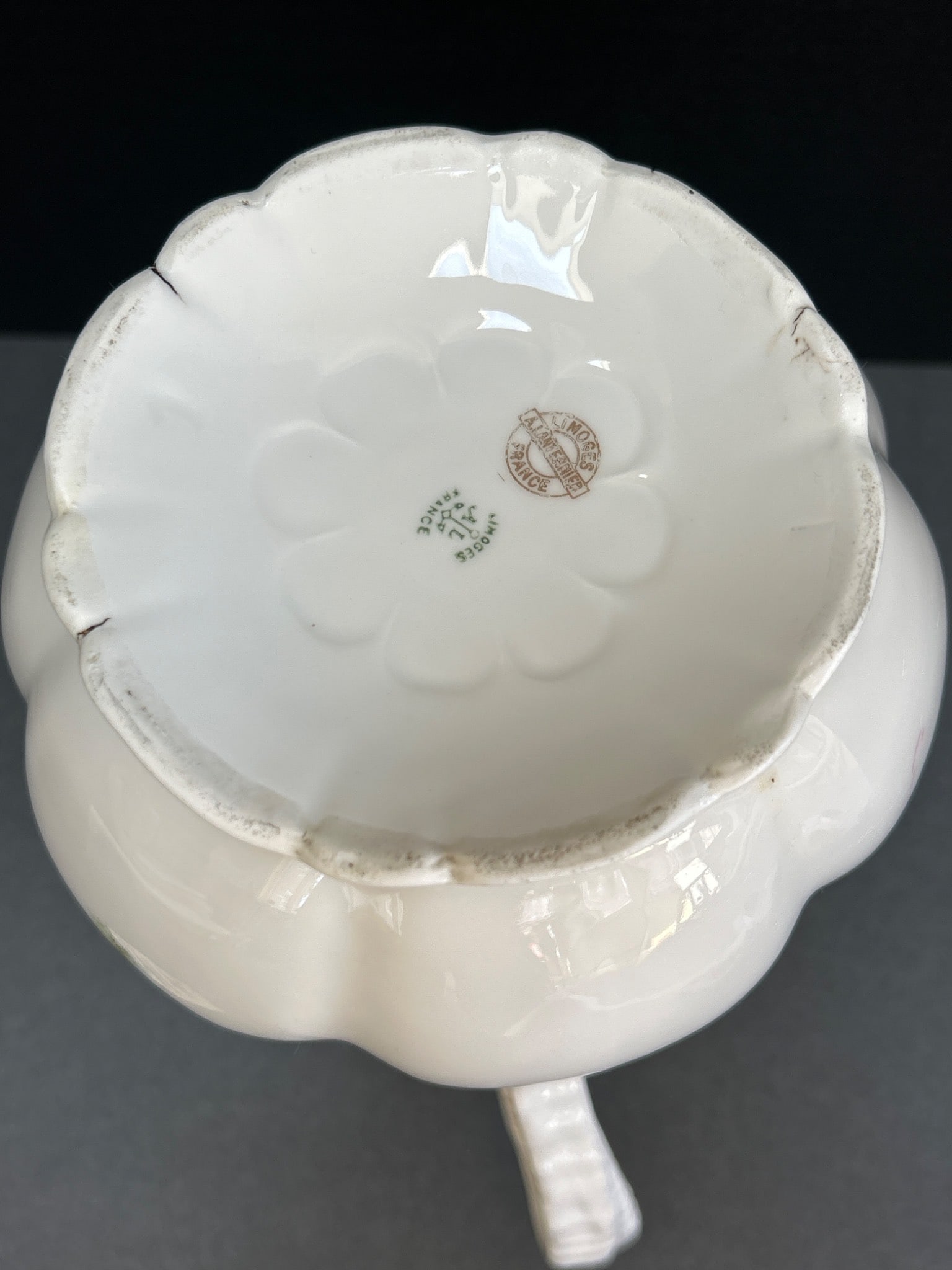 Porcelain Pitcher by Limoges, France with Floral Design - 7