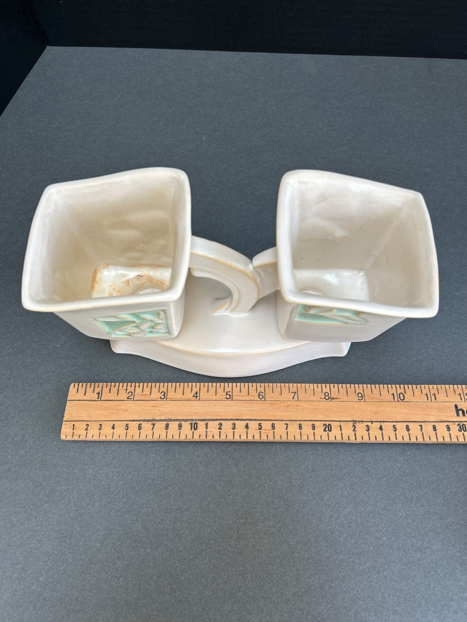 Roseville Pottery Model 757-9 Double Vase with Floral Motif - 2