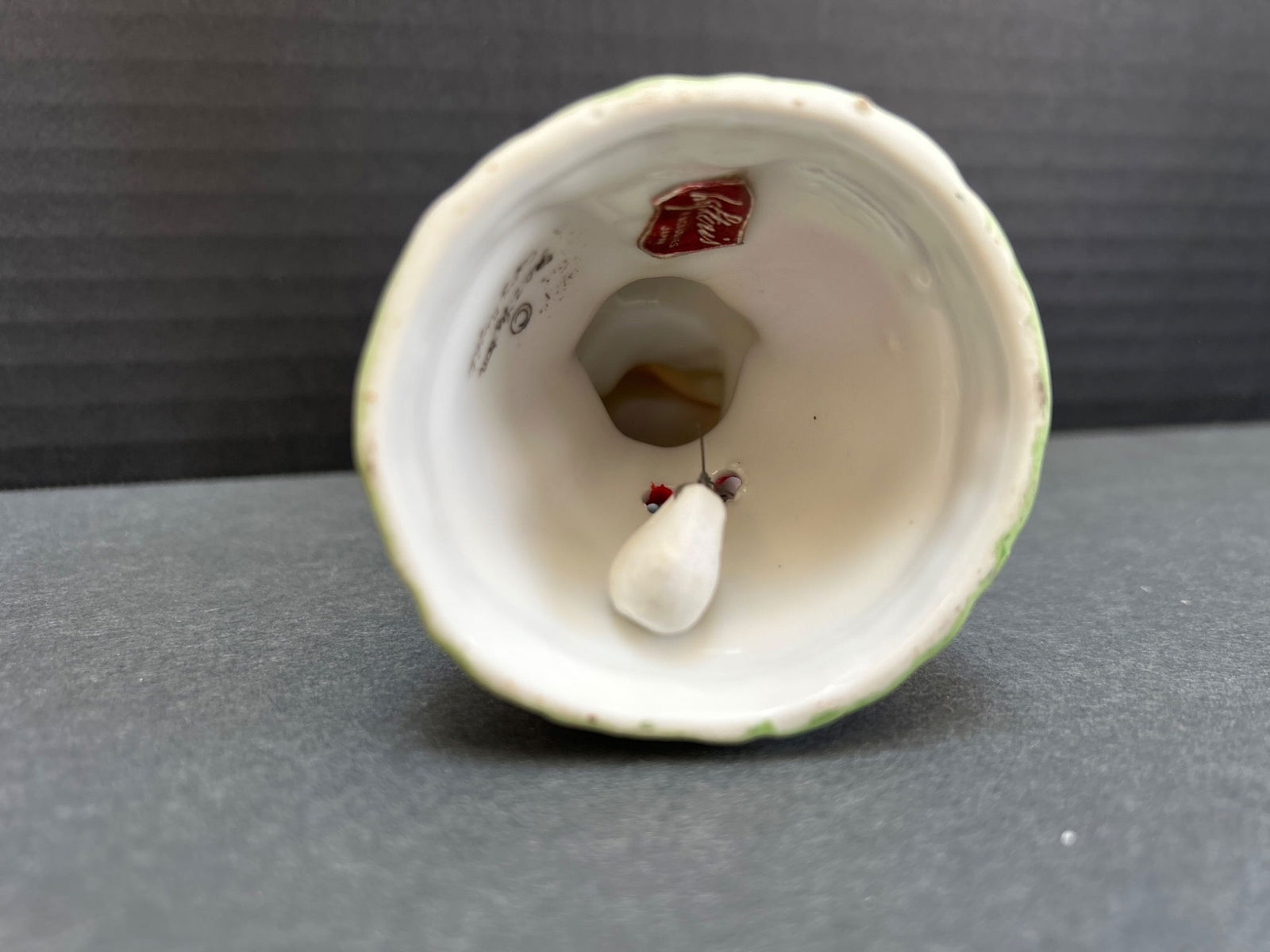 Geo. Z. Lefton Porcelain Angel Figurine with Christmas Bell - 6