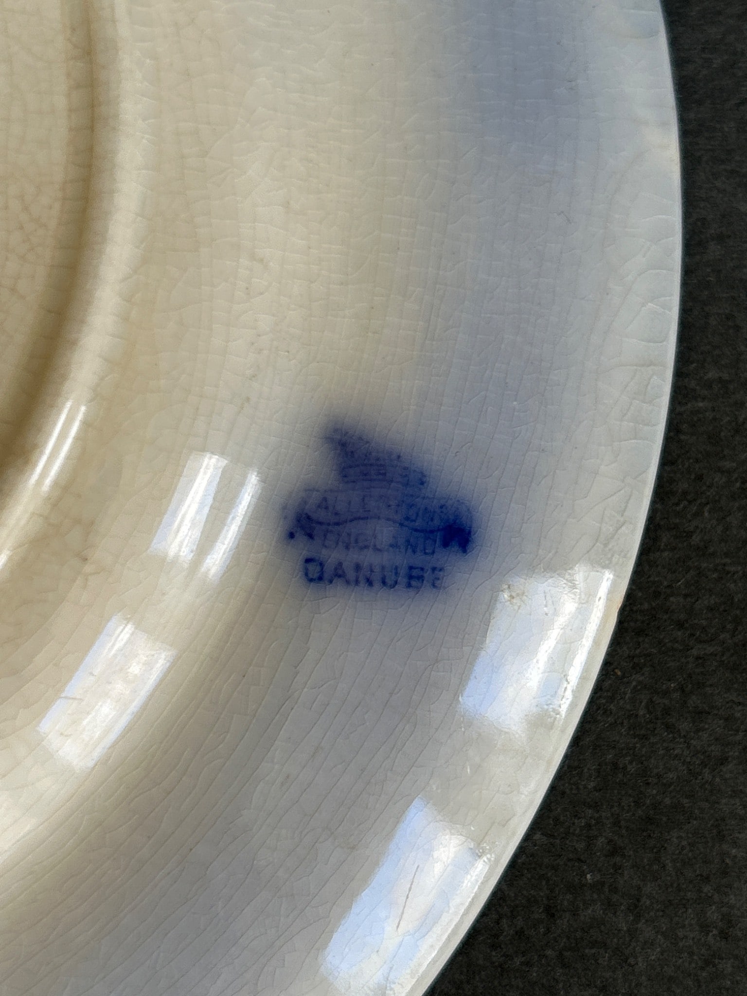 Allerton England 'Danube' Dinner Plate with Blue Floral Rim - 3