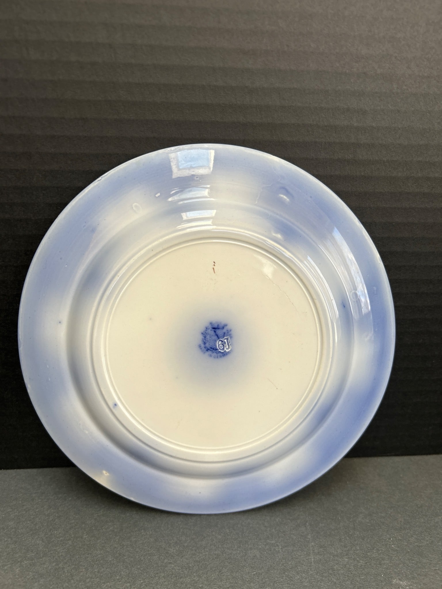 Flow Blue Transferware Plate with Floral Design - 2