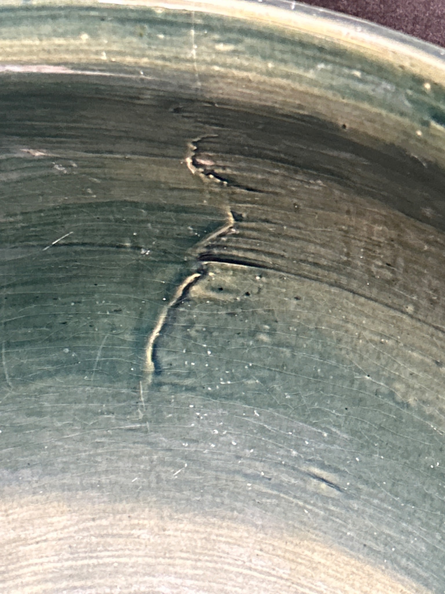 Two-Toned Ceramic Jardiniere with Relief Design, 6.5 in Tall - 5