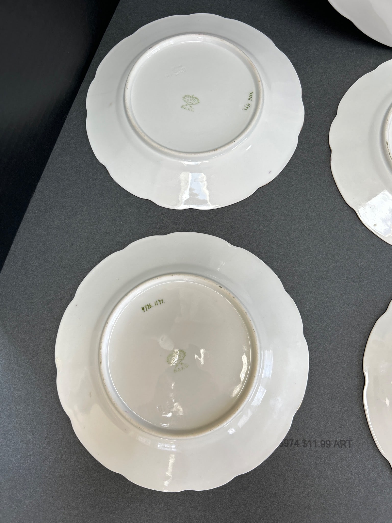 7 Saxe Porcelain Plates with Fruit and Leaf Pattern Design - 11