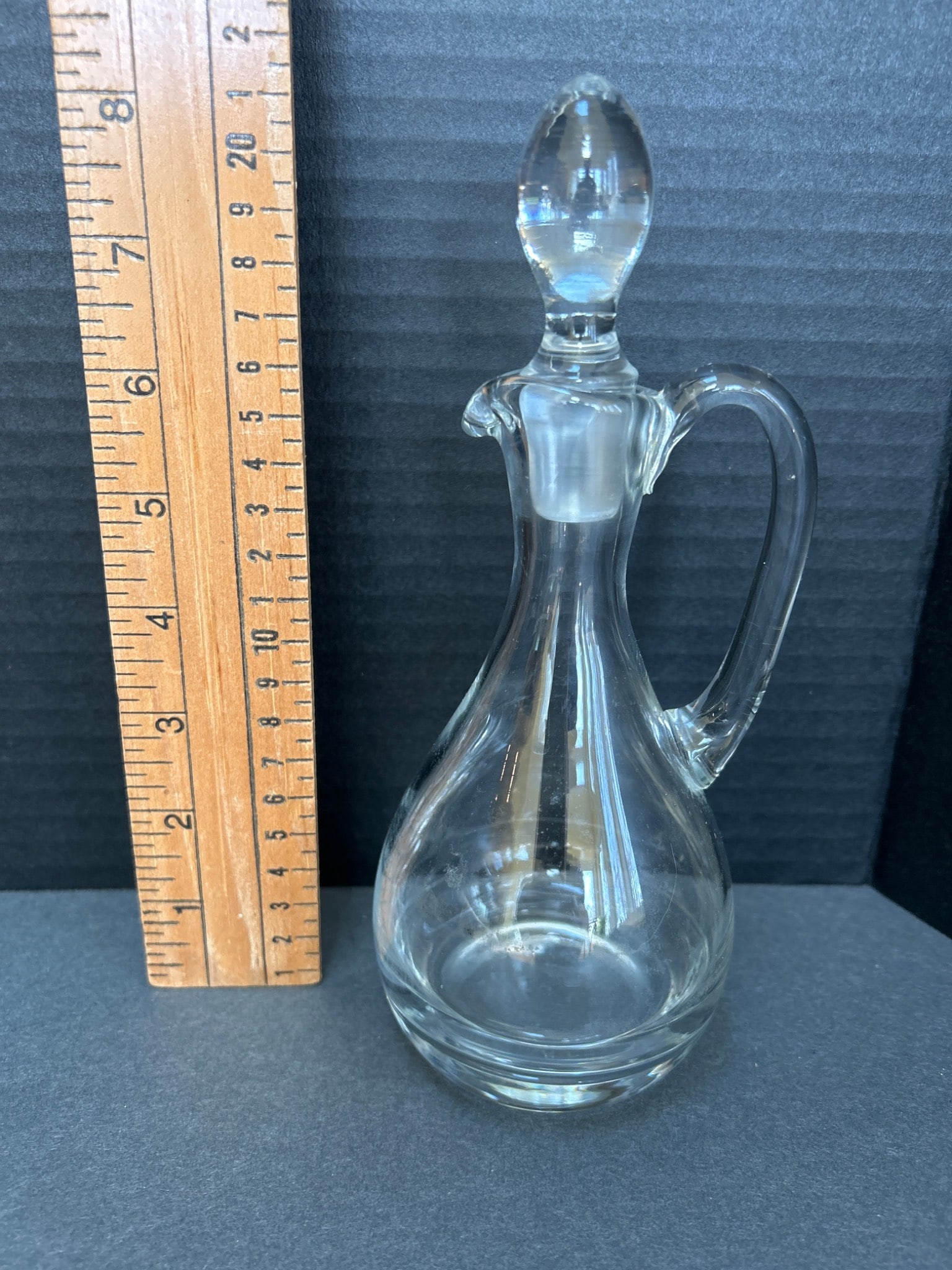 Glass Cruet with Stopper and Handle, Approx. 6 Inches Tall - 2