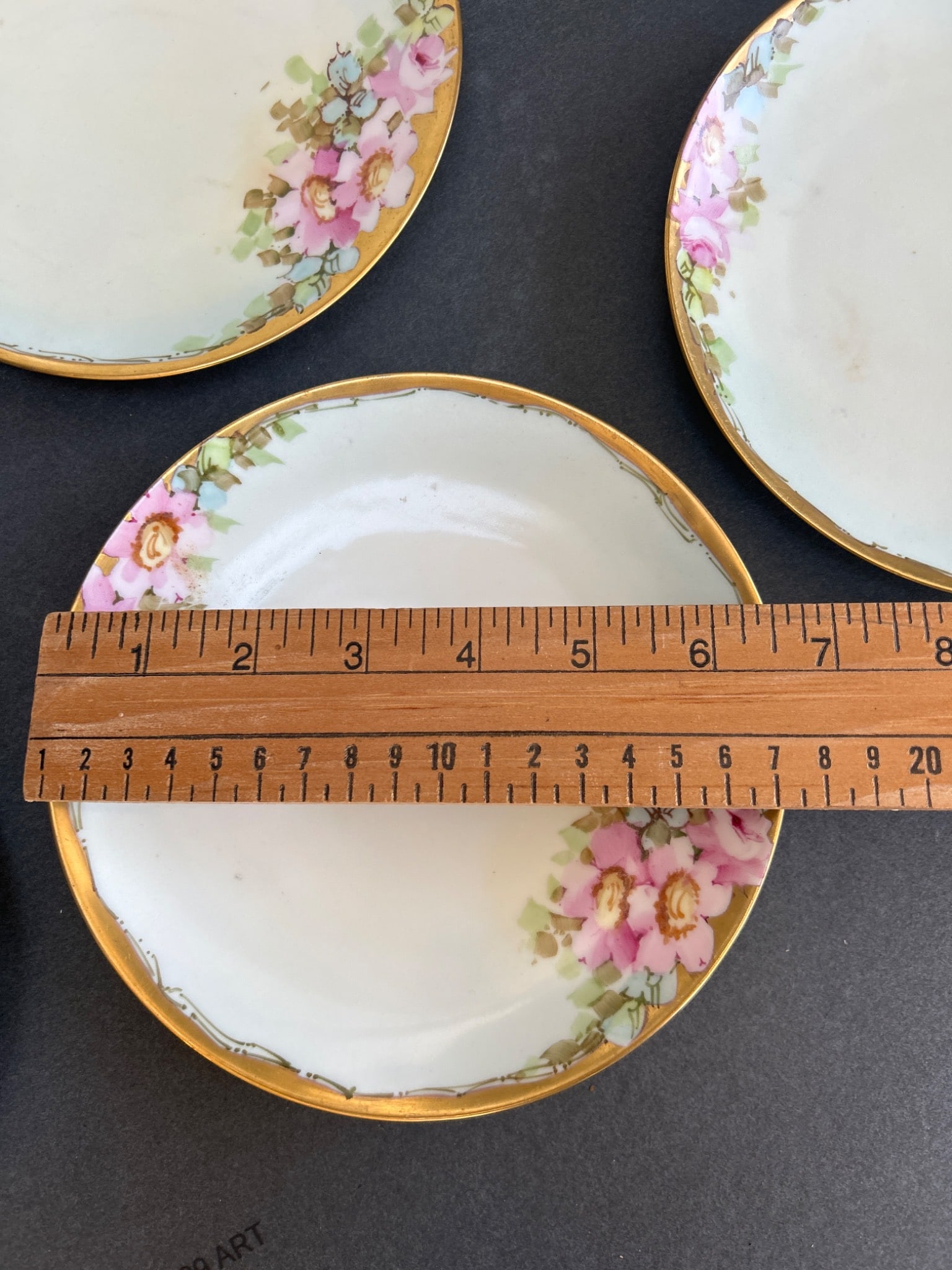 J&C Bavaria Porcelain Dessert Plates with Matching Serving Dish, 7-Piece Set - 2