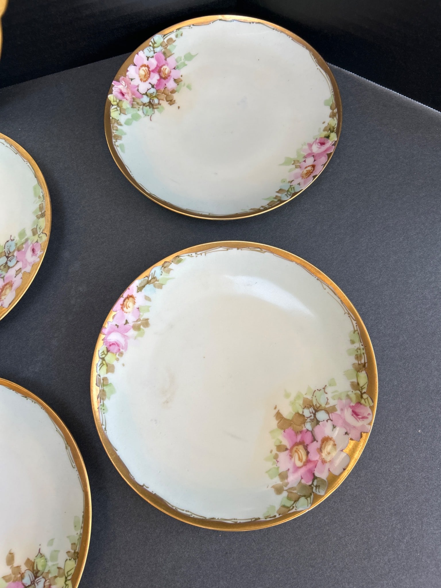 J&C Bavaria Porcelain Dessert Plates with Matching Serving Dish, 7-Piece Set - 4