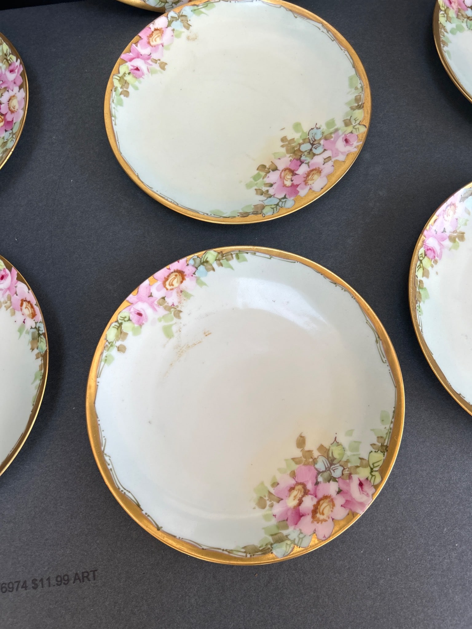 J&C Bavaria Porcelain Dessert Plates with Matching Serving Dish, 7-Piece Set - 5