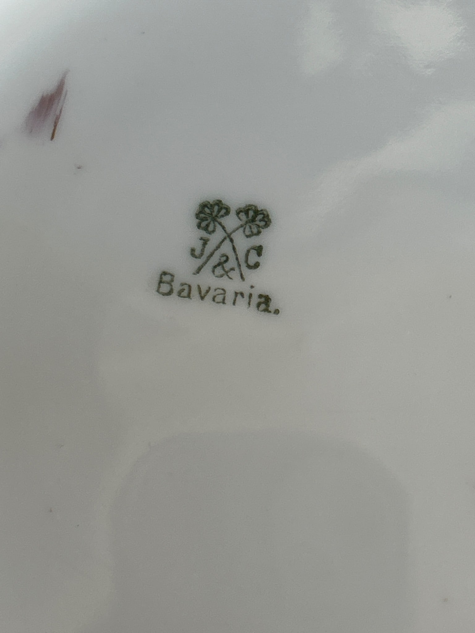 J&C Bavaria Porcelain Dessert Plates with Matching Serving Dish, 7-Piece Set - 9