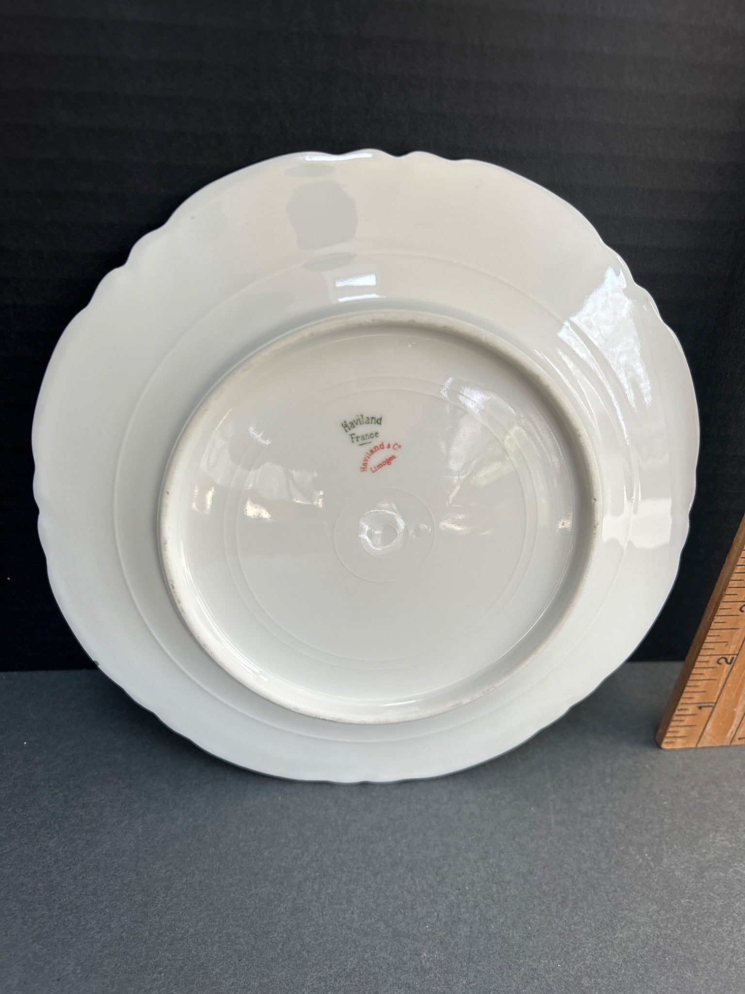 Haviland & Co. Limoges Plate with Gold Trim and Rose Garland Design - 2