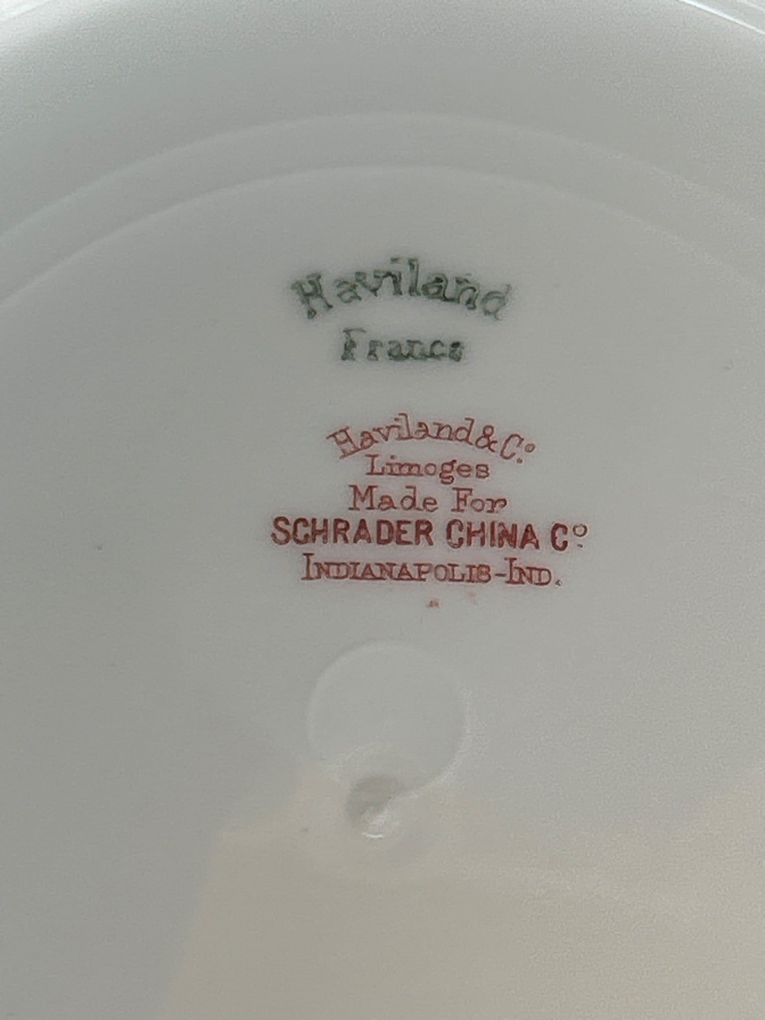 Haviland & Co. Limoges Plate Made for Schrader China Co., Indianapolis, IND. - 3
