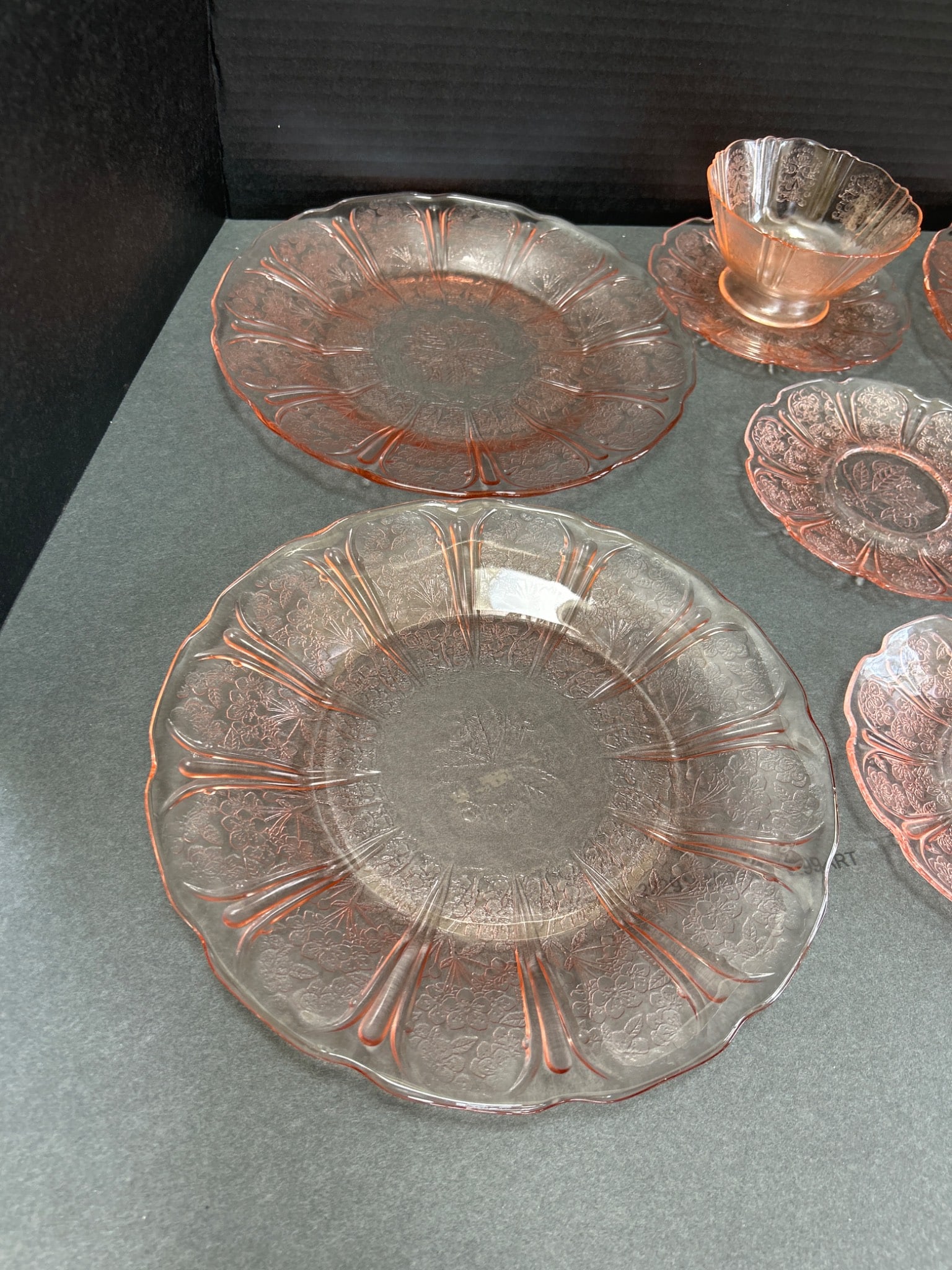 Depression Glass Pink Plates and Bowl - 4