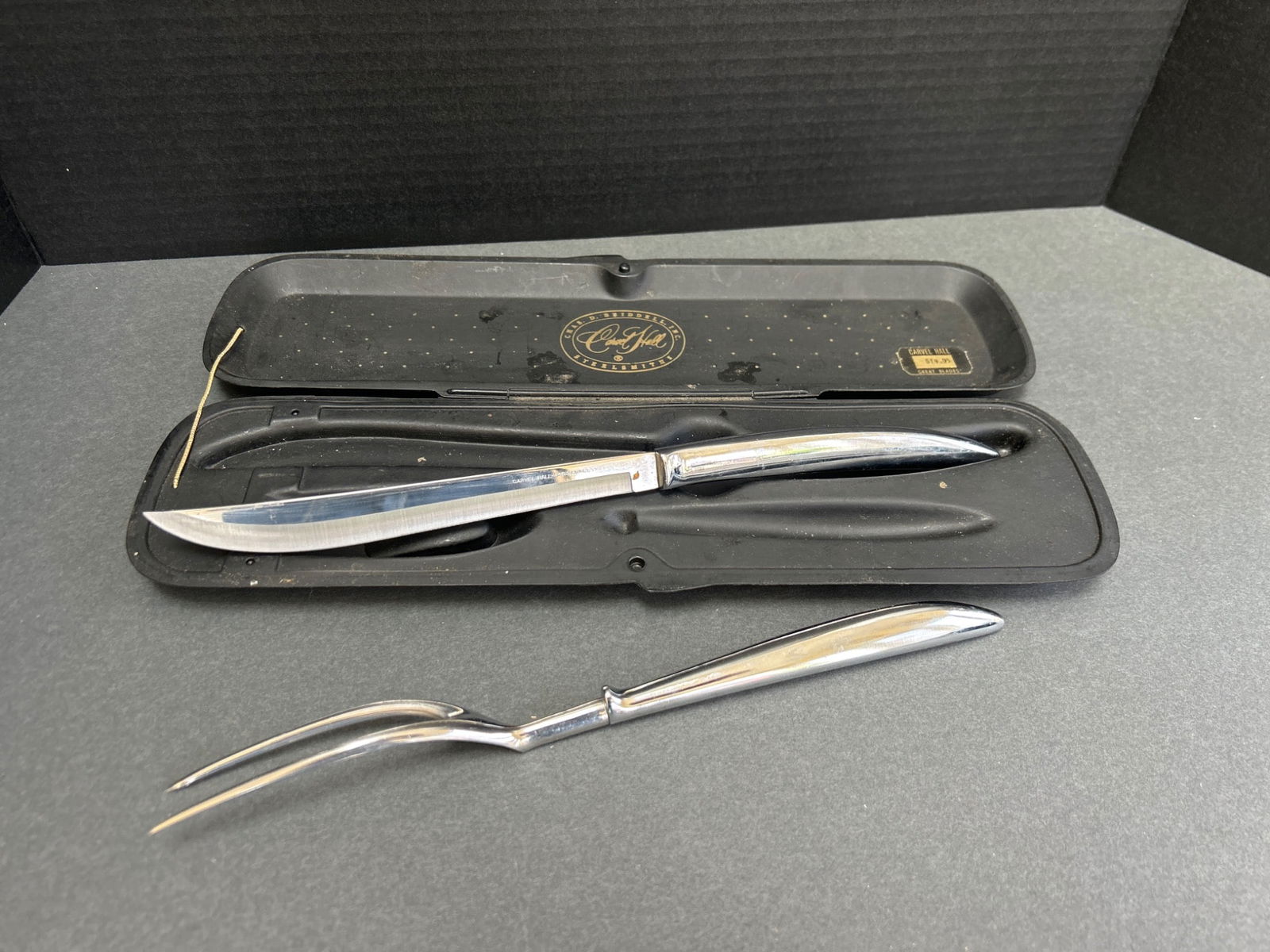 Carvel Hall Stainless Steel Carving Knife and Fork Set by Chas. D. Briddell Inc. - 2