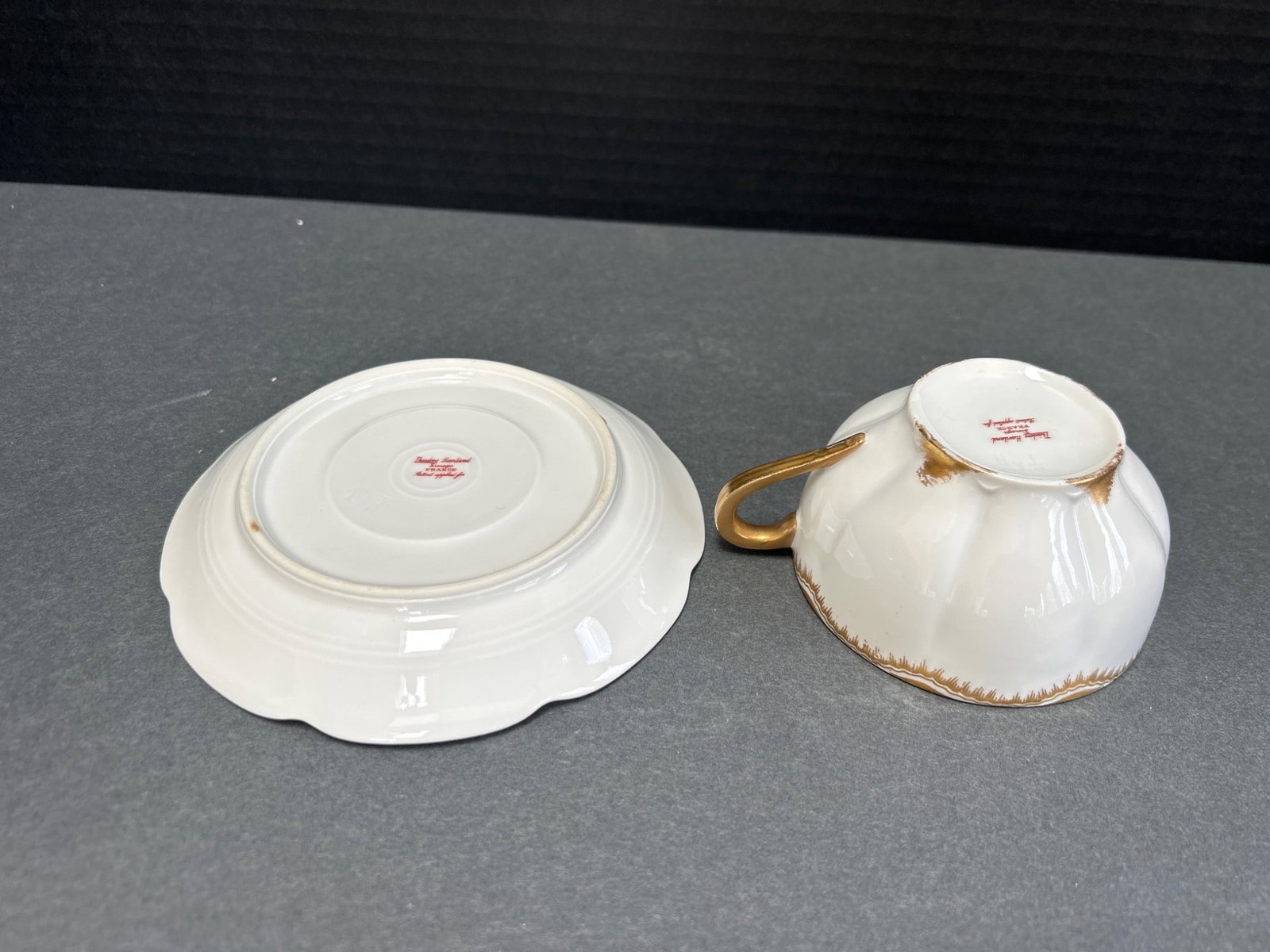 Theodore Haviland Limoges France Cup and Saucer Set with Gilt Trim - 3